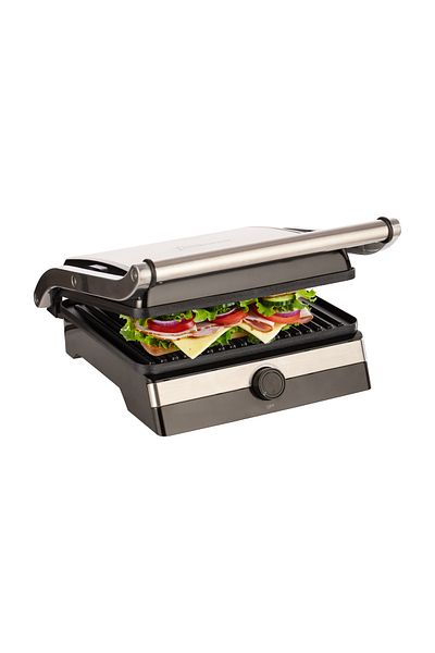 STARCREST Gratar electric STARCREST SGR-2923, 2000 W, Deschidere 180°, Termostat Reglabil, Inox/Negru