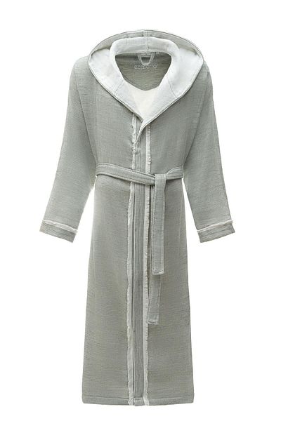 Ecocotton Ανδρικό μπουρνούζι Hasna 100% οργανικό βαμβάκι λινό μελανζέ χακί