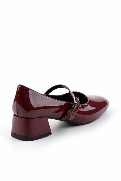 Bambi Bordo Kadın Klasik Topuklu Ayakkabı K01213120508