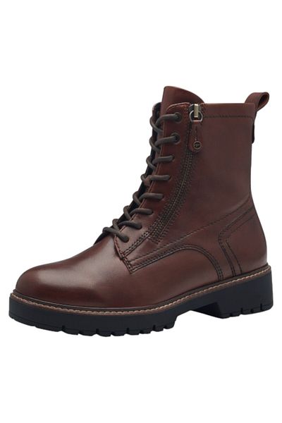 Tamaris Damen Sportliche Stiefelette 1-25207-43 Braun 356 Muscat Leather Leder mit TOUCH-IT