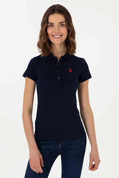U.S. Polo Assn. تي شيرت نسائي باللون الأزرق الداكن 50280070 -VR033