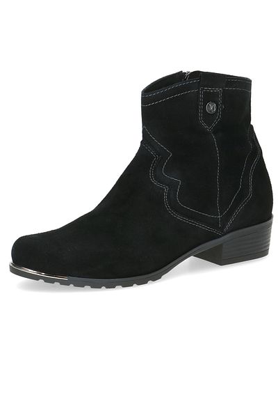 Caprice Damen Elegante Stiefelette Western 9-25306-43 Schwarz 004 Black Suede Leder mit CAP Airmot./FB