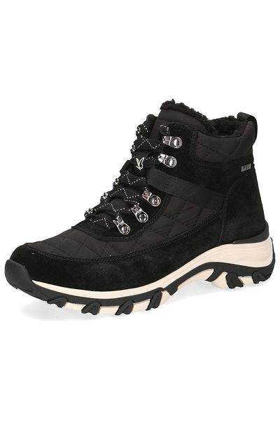 Caprice Damen Elegante Stiefel Winterschuhe warm gefüttert 9-26227-43 Schwarz 019 Black Comb Leder/Syntheti