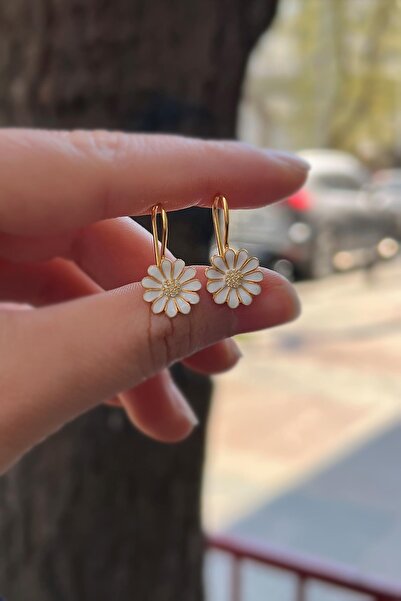 Erer Gümüş Gümüş papatya model çocuk küpesi is23121f2