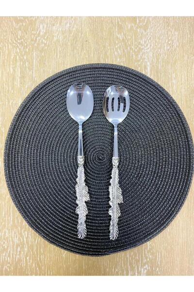 ROY KING GÜMÜŞ TÜY 2 PARÇA SALATA SERVİS SETİ