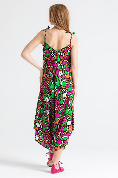 Eliş Şile Bezi Strappy Voile Selin Summer Jumpsuit Abstract Black Syt Syh