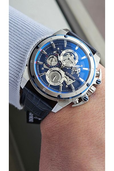 Raymond Rym-4469 Stainless Steel Case - Leather Cord - 2 Year Warranty - Men's Wristwatch