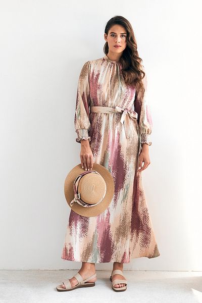 VAVİNOR Dried Rose Patterned Olivia Dress