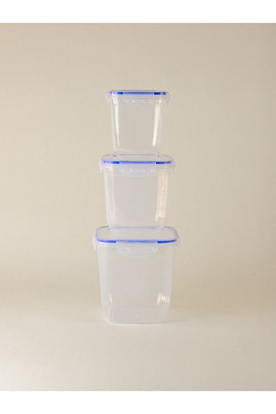Minihol Clud 3-Piece Rectangular Storage Container Blue