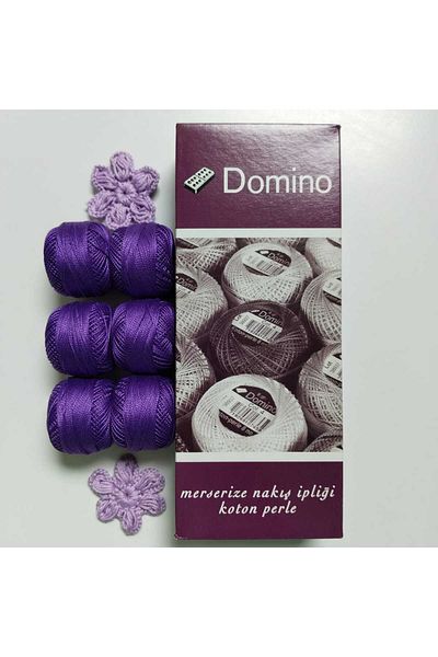domino 8 Koton Perle Etamin Rococo Brazilian Embroidery Floss Set of Six Purple