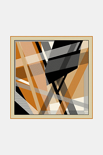 Vakko Κασκόλ με γεωμετρικό σχέδιο καμηλό χρώματος από ύφασμα twill