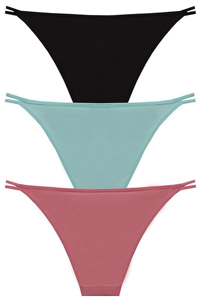 papatya lingerie 3'' Economic Pkg Talie Cataramă Inimă Multicolor Blooms Negru Mentă Galben