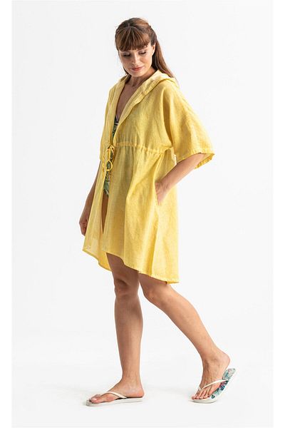 Eliş Şile Bezi Duygu Şile Cloth Summer Tunic Yellow Yellow