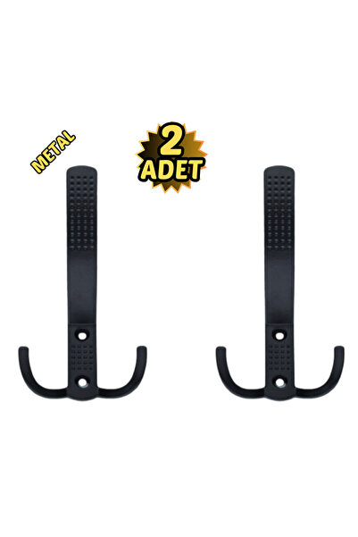 Yahya Noktalı Portmanto Vestiyer Askısı Metal Mat Siyah 2’li 137mmx74mm