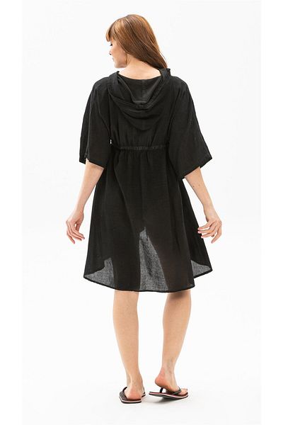 Eliş Şile Bezi Summer Tunic - Black Syh Feeling Şile Cloth