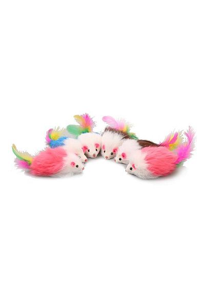 Glipet Colorful Feather Mouse Cat Toy 12 cm
