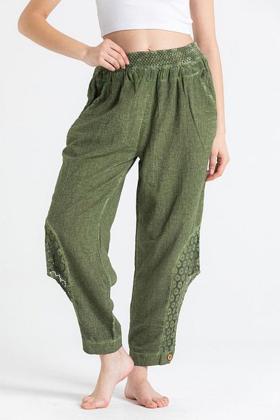 Eliş Şile Bezi Лятна шалварка Şile Cloth Esma Tied Khaki HK