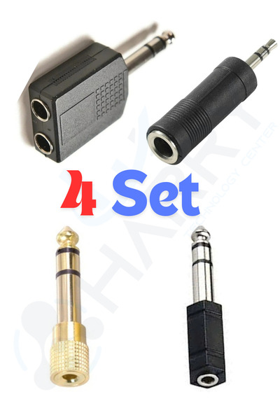 harry 4'Lü Takım Piyano,Gitar,Org,Anfi için Uyumlu 3.5mm to 6.3mm-6.3mm to 3....