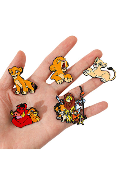 Choice XZ2916 5 قطع بروش أنمي إبداعي على شكل سيمبا شارة معدنية مجوهرات ملابس ...