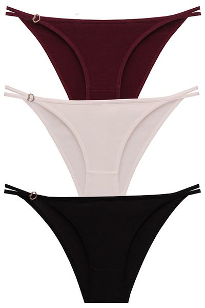 papatya lingerie Șosete multicolore cu cataramă inimă multicolore, negru ecologic, ecru, roșu claret, 3"