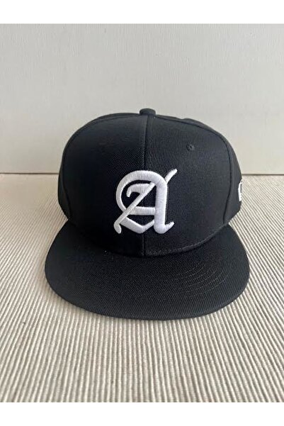 CosmoOutlet Ρυθμιζόμενο βαμβακερό μαύρο χρώμα μπάσκετ Hip Hop ανδρικό καπέλο με κέντημα Letter A στην πλάτη