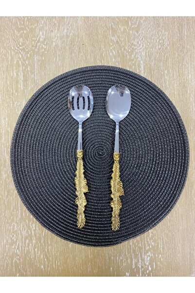 ROY KING ALTIN TÜY 2 PARÇA SALATA SERVİS SETİ