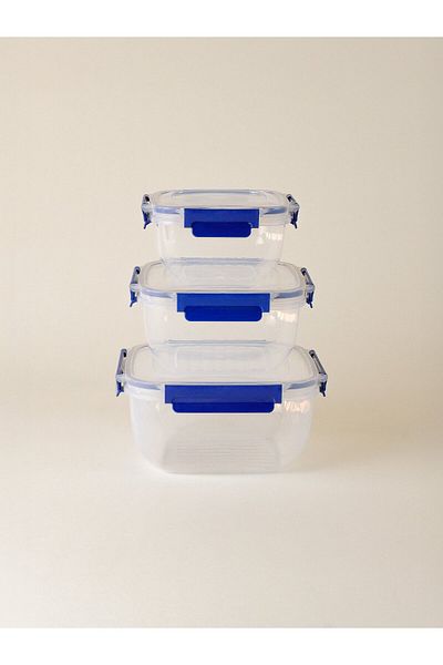 Minihol Nesty 3-Piece Square Storage Container Blue