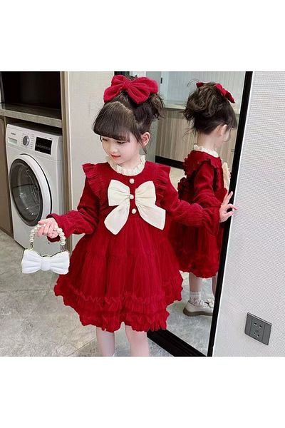 nannie Red Dress for Girls Sabina - 8-9 years