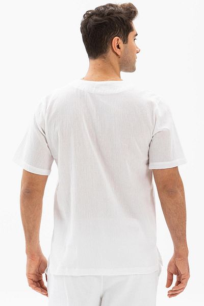 Eliş Şile Bezi Ανδρικό κοντομάνικο μπλουζάκι - Ethnic Top BYZ White Summer