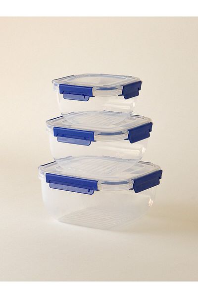 Minihol Nesty 3-Piece Square Storage Container Blue