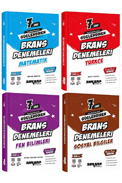 Açı Yayınları 7.Sınıf Ankara Güçlendiren Branş Denemeleri Matematik + Fen + T...