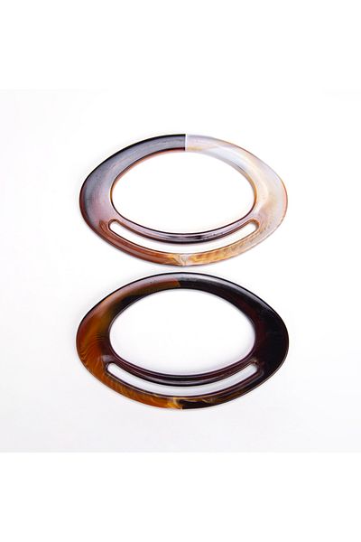 Sultan Cut Oval Bag Handle (Amber) 2 Pieces