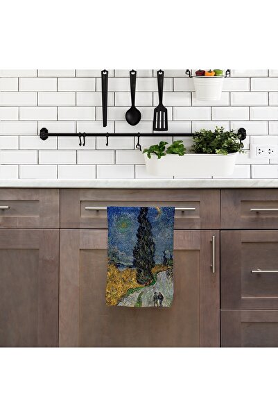 The Lucid Lab Път с кипарис и звезда - Кухненска кърпа с дизайн кипарис и звезда, 2 броя