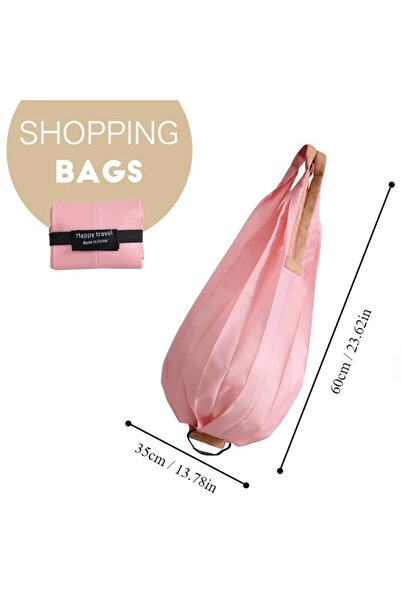 Choice حقيبة تسوق قابلة للطي صديقة للبيئة باللون الوردي قطعة واحدة، سعة كبيرة...