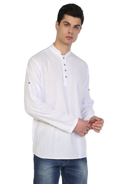Eliş Şile Bezi Μακρυμάνικο Şile Πανί Bodrum Ανδρικό T-shirt Λευκό 9001