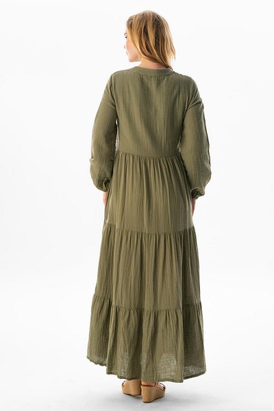 Eliş Şile Bezi Μακρυμάνικο Sezen Seasonal Muslin Ferace Khaki Hk