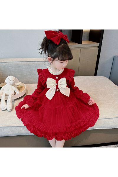nannie Red Dress for Girls Sabina - 8-9 years