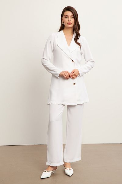 VAVİNOR Liora Jacket Pants Set - White