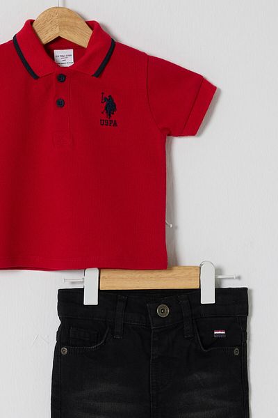 U.S. Polo Assn. U.S Polo Assn Baby Boy 2-Pack Pique T-Shirt Set Red
