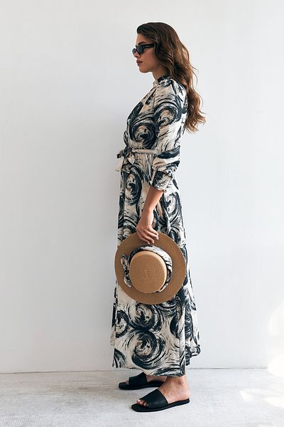 VAVİNOR Black Rabella Patterned Dress