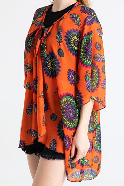Eliş Şile Bezi Помаранчевий бічний вуаль літній парео 6195