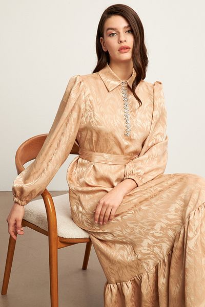 VAVİNOR Φόρεμα Royal Stone Jacquard - Χρυσό