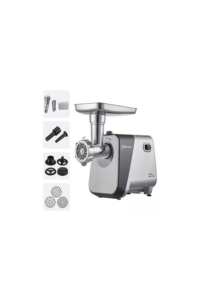 STARCREST Masina de tocat STARCREST SMG-2250S, 2200 W, Accesoriu rosii si carnati, 3 site de taiere, Gri