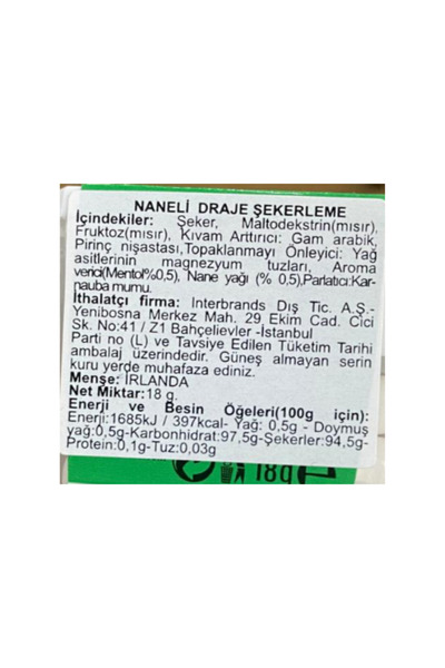 Tic Tac Mint Flavored Candy 18 Gr. (5 Pcs)