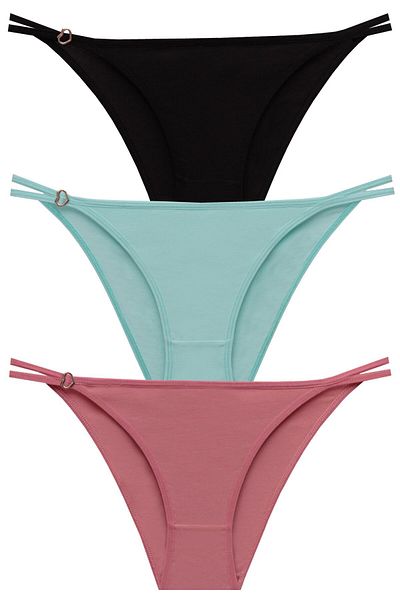 papatya lingerie 3'' Economic Pkg Talie Cataramă Inimă Multicolor Blooms Negru Mentă Galben