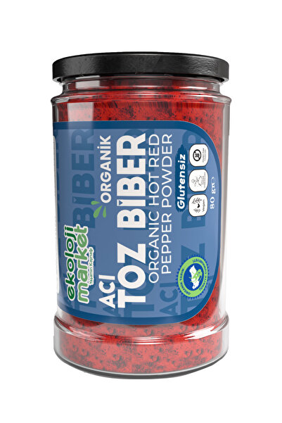 Ekoloji Market Organik Glutensiz Kavanoz Toz Biber- Acı 80 gr