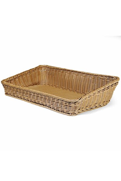 Biradlı Açık Büfe Dikdörtgen Ekmek ve Meyve Sepeti 50*50 Cm