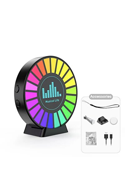Choice مصباح إيقاعي للتحكم في صوت الموسيقى LED باللون الأسود، مصباح RGB محيطي للسيارة قابل للتعديل، Automotivo St