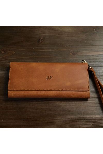 eonaks Genuine Leather Cover Universal Phone Case with Card Holder and Money Compartment