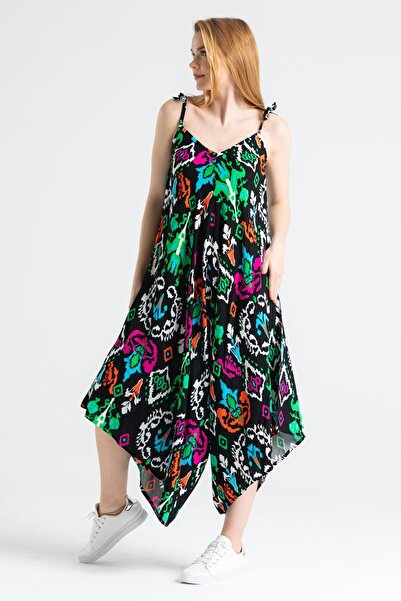 Eliş Şile Bezi Καλοκαιρινή φόρμα Askılı Vual Selin Ethnic Black Etnk syh